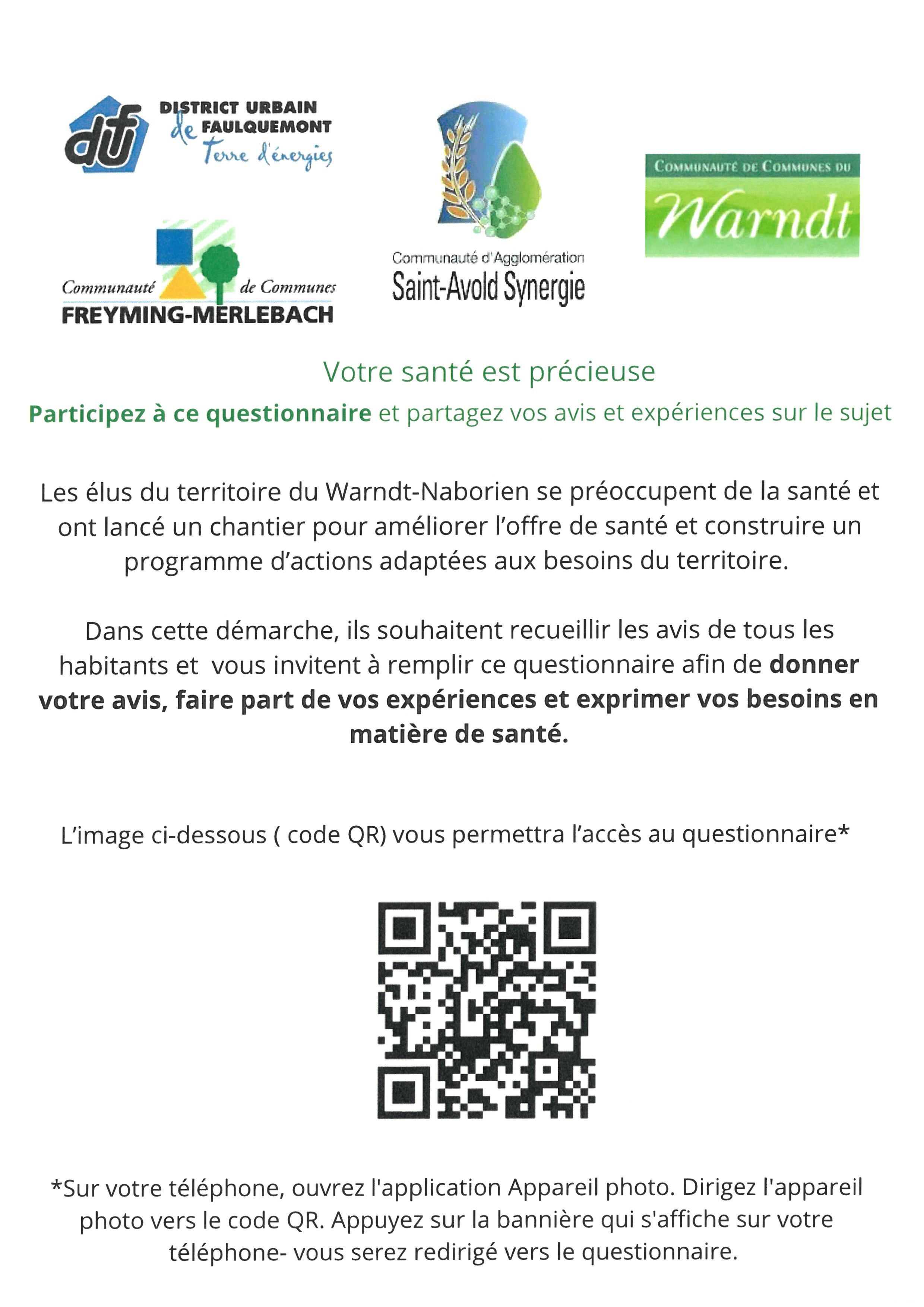 Questionnaire votre santé est précieuse